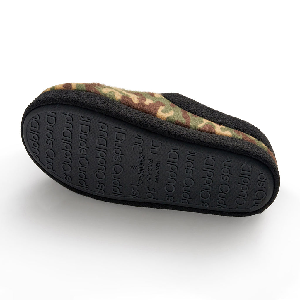 Olivine Camo; @Boys Printed Camo Fleece Clog Slipper