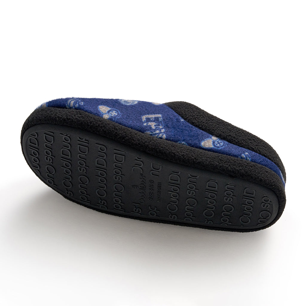 Medieval Blue Games; @Boys Printed Gamer Fleece Clog Slipper