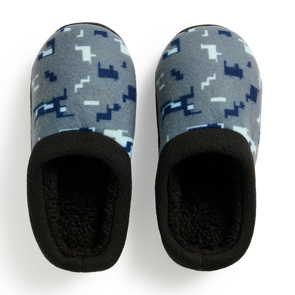Quicksilver Print; @Boys Printed Glitch Fleece Clog Slipper