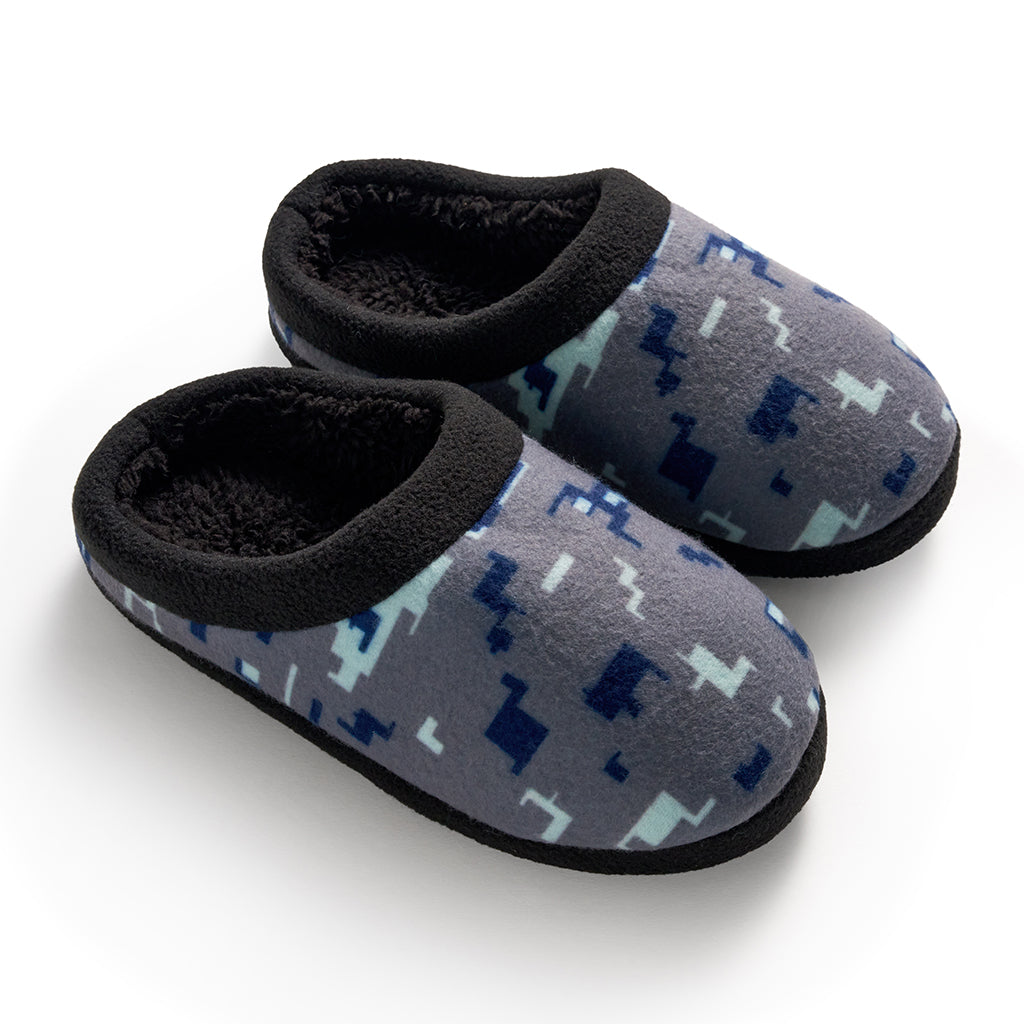 Quicksilver Print; @Boys Printed Glitch Fleece Clog Slipper