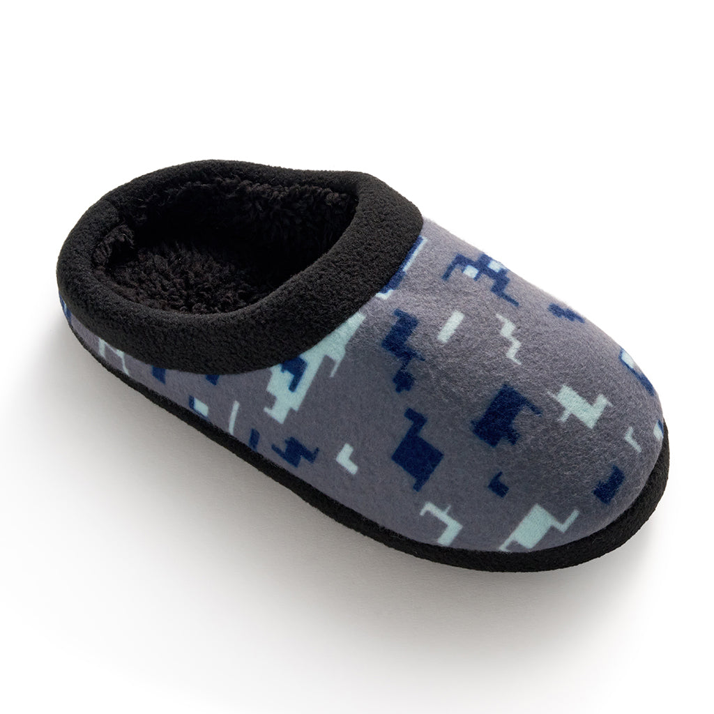 Quicksilver Print; @Boys Printed Glitch Fleece Clog Slipper