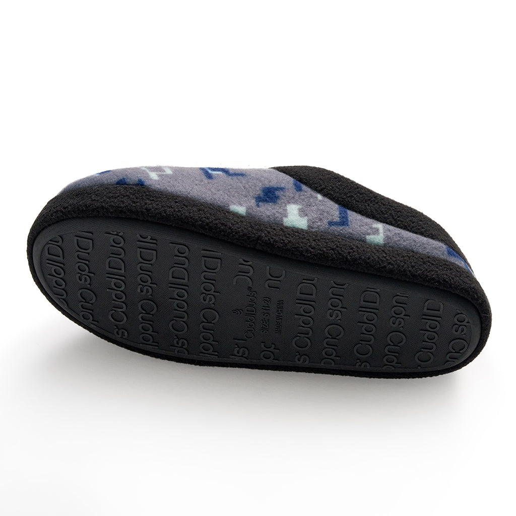 Quicksilver Print; @Boys Printed Glitch Fleece Clog Slipper