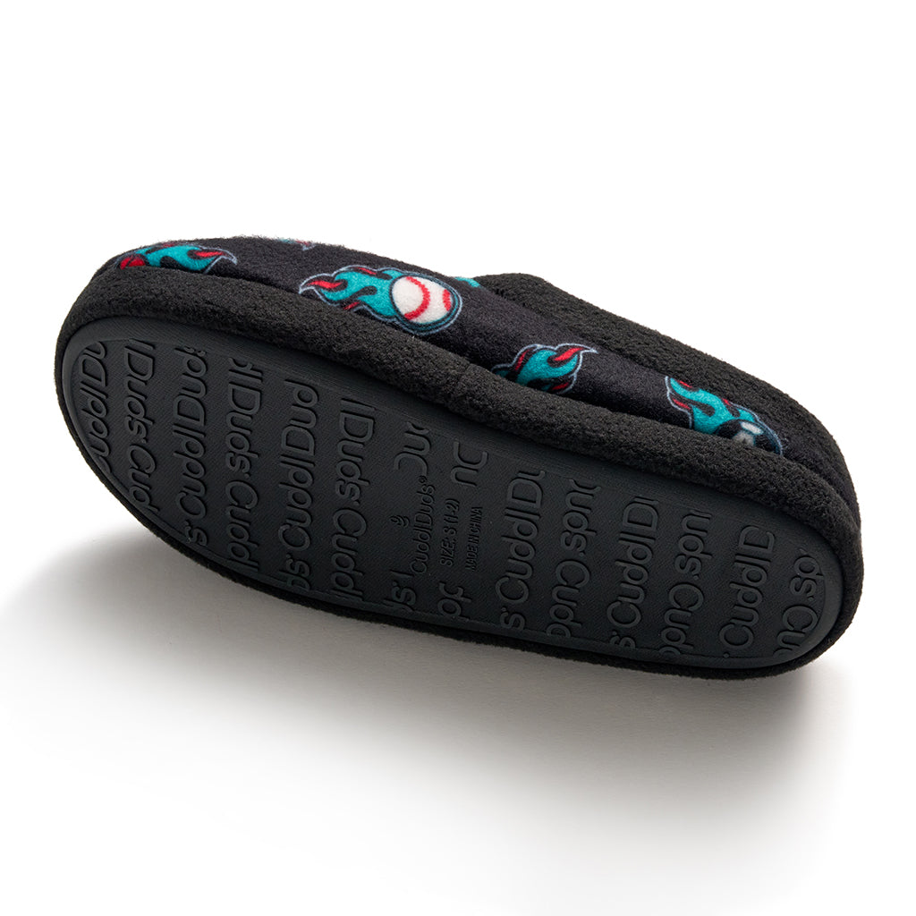 Black Sport; @Boys Printed Sports Fleece Clog Slipper