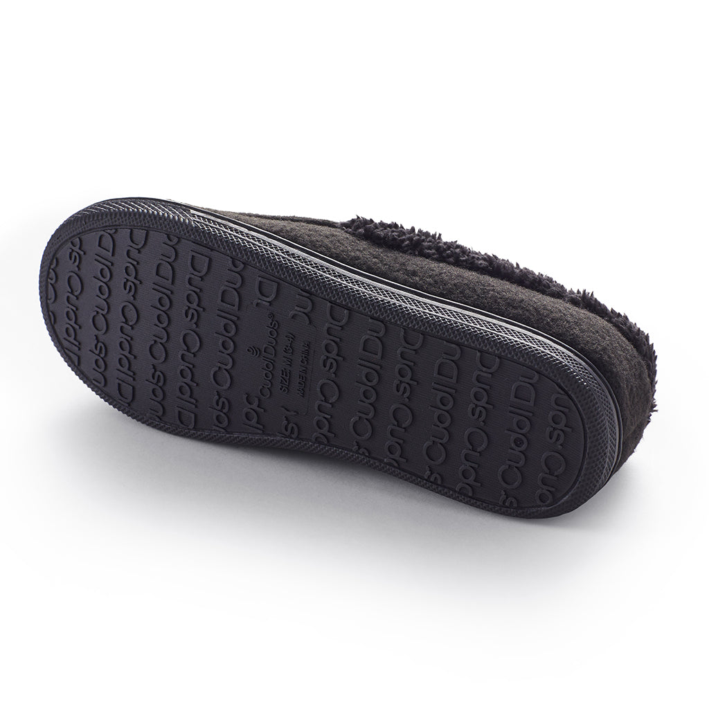 Black; @Boys Fleece Moccasin Slipper