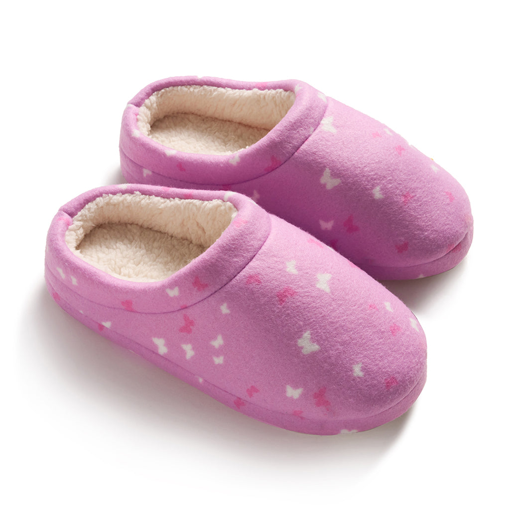 Taffy Butterfly; @Girls Printed Butterfly Fleece Clog Slipper