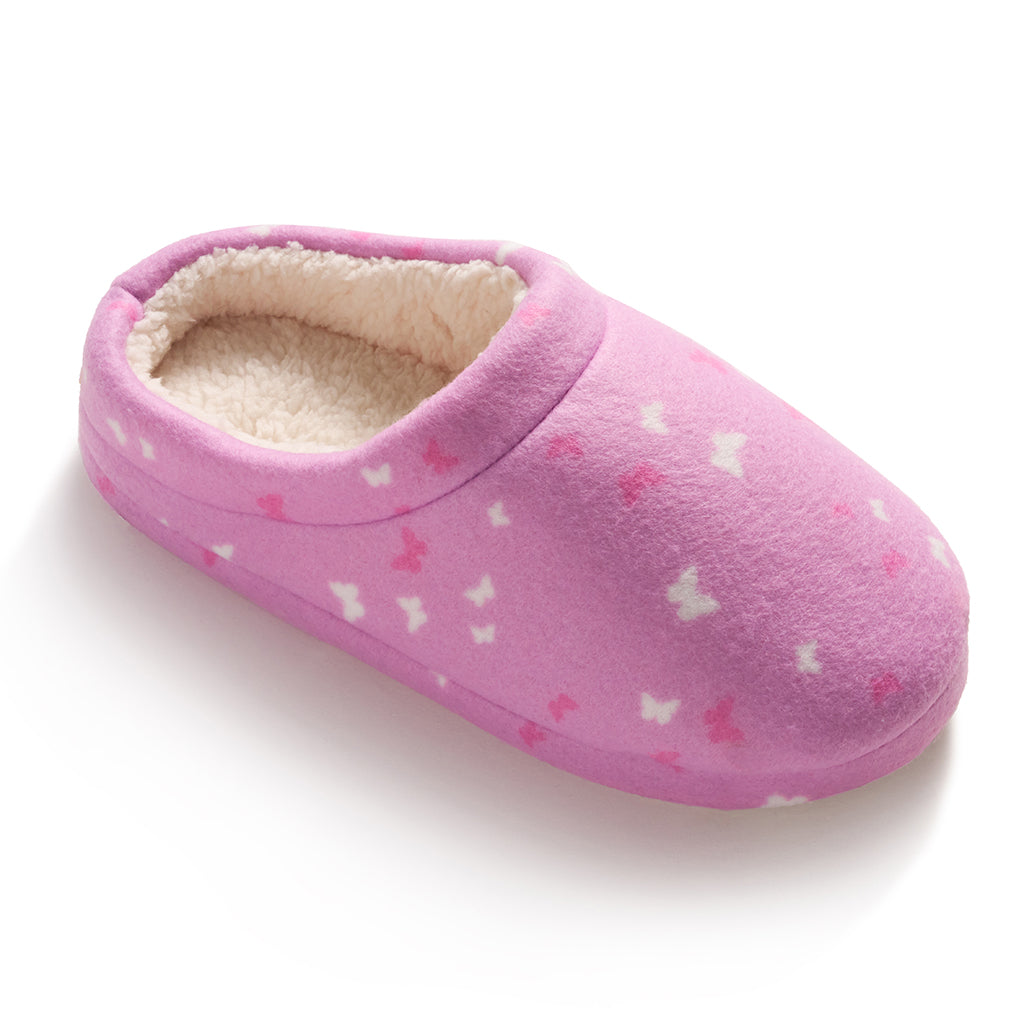 Taffy Butterfly; @Girls Printed Butterfly Fleece Clog Slipper