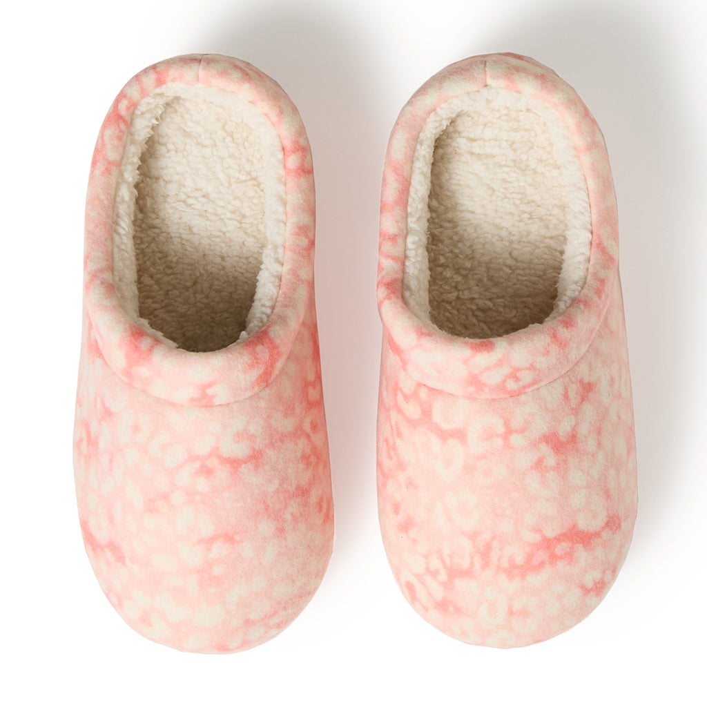 Desert Flower Animal; @Girls Printed Leopard Fleece Clog Slipper