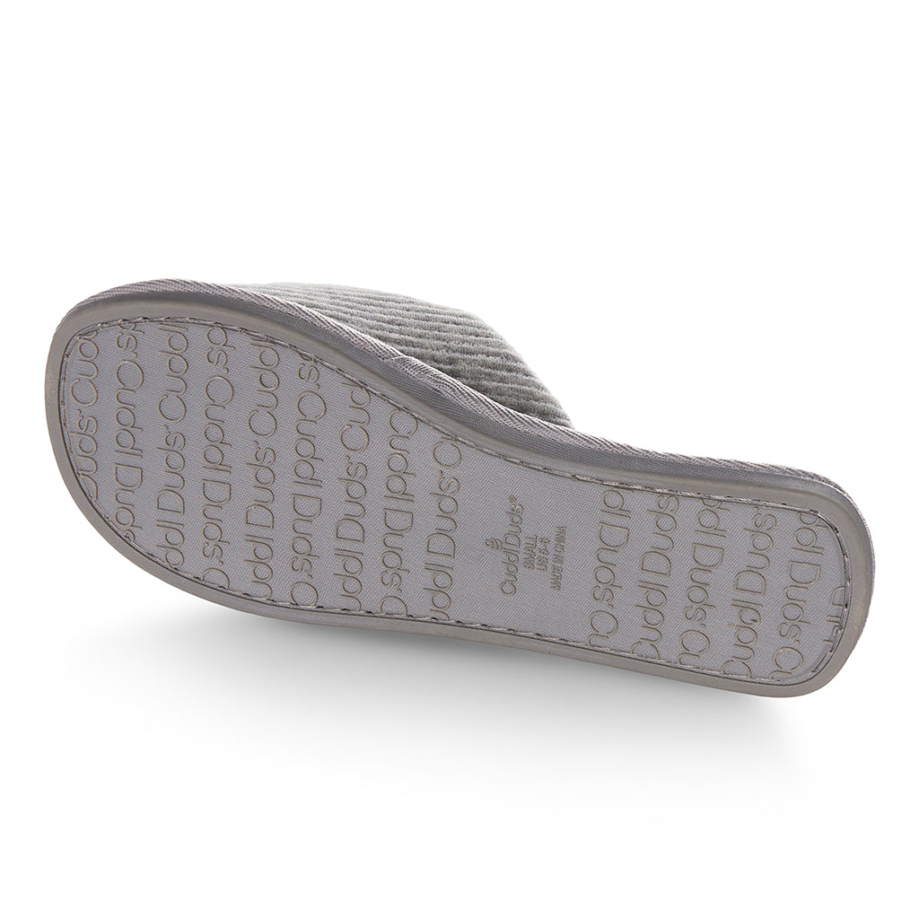 Heather Grey;@Gathered Corduroy Slide Slipper