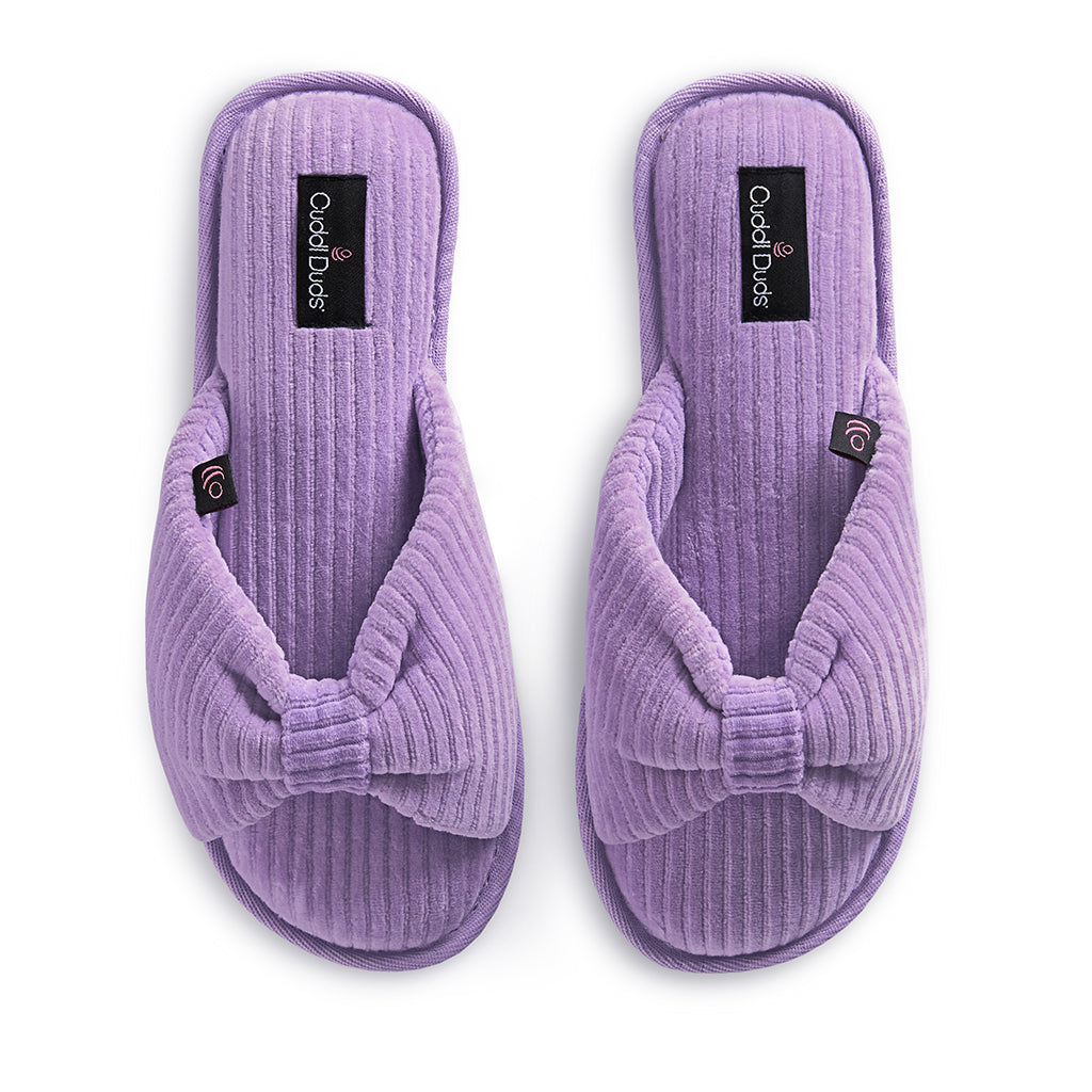 Lavender Fog;@Gathered Corduroy Slide Slipper