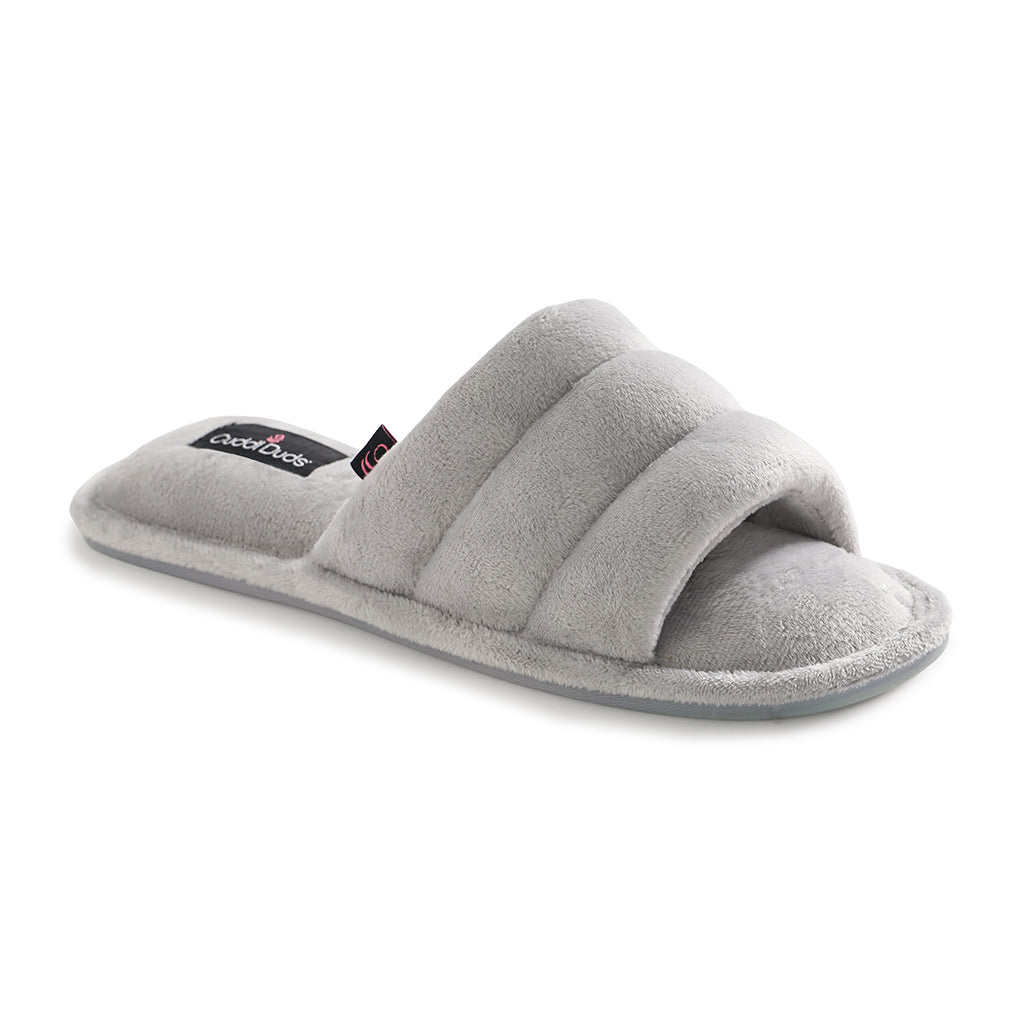 Oyster Mushroom;@Puffy Velour Slide Slipper