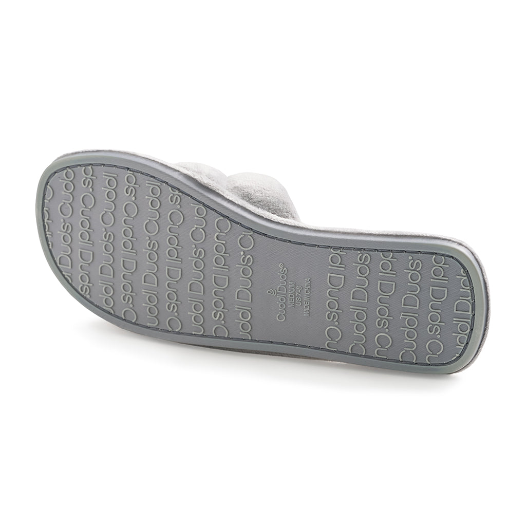 Oyster Mushroom;@Puffy Velour Slide Slipper