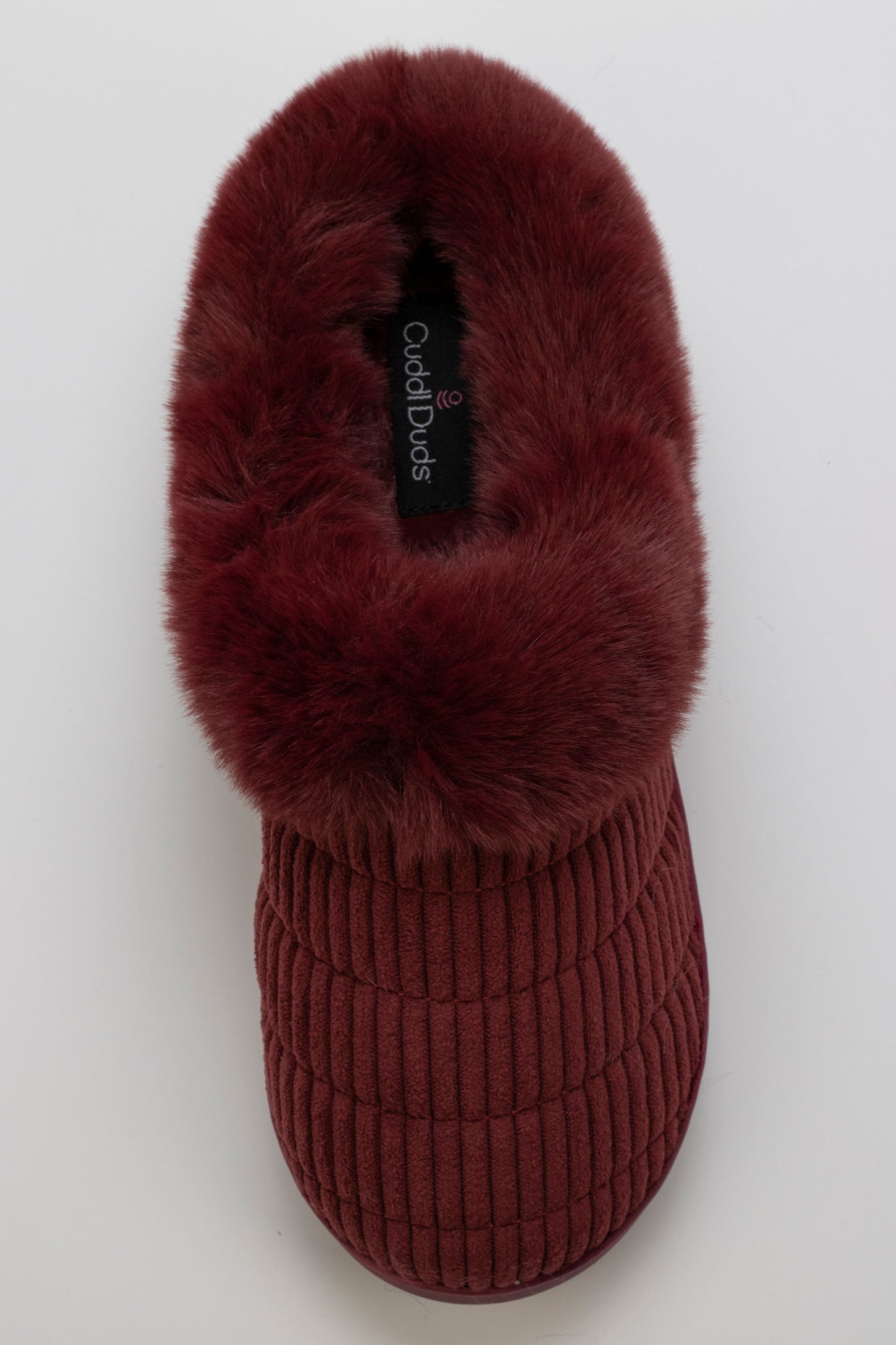 Windsor Wine;@Corduroy Clog Slipper with Sherpa Lining