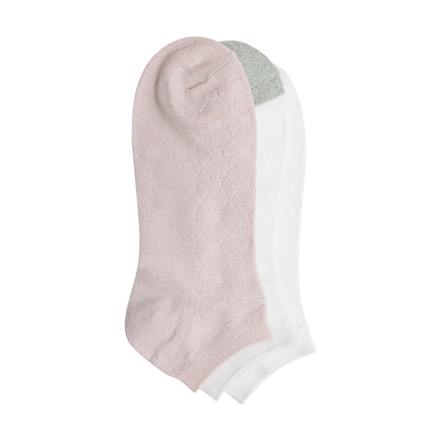 Sepia Rose;@Twist Tile Textured Low Cut Sock 3-Pack
