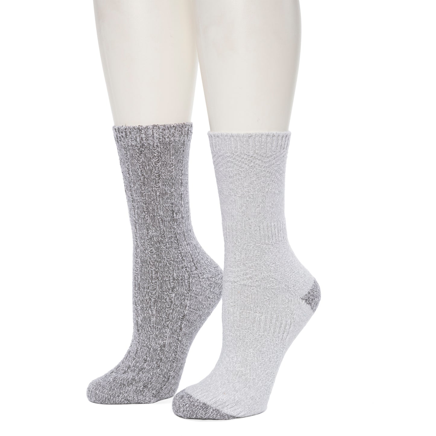 High Rise;@Mixed Texture /Twist Rib Crew Sock 2 Pack