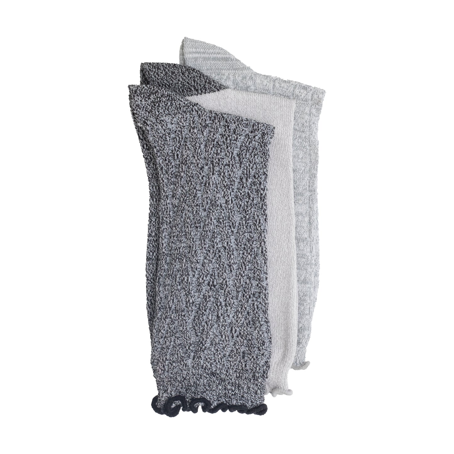 Black/Ultimate Grey;@Twist Chevron / Lettuce Edge Crew Sock 3-Pack