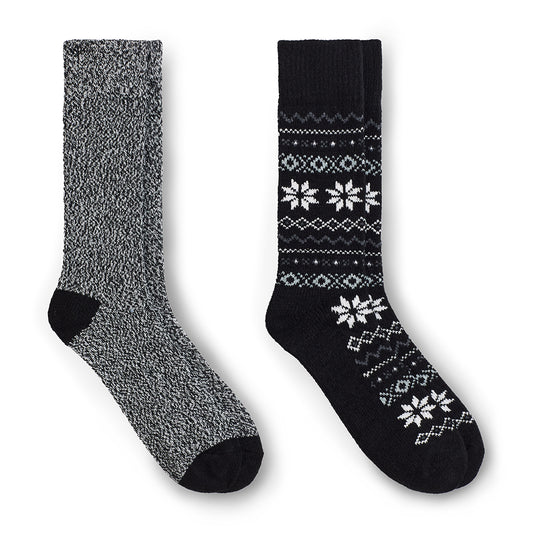 Mens Alpine Snowflake Boot Sock 2-Pack