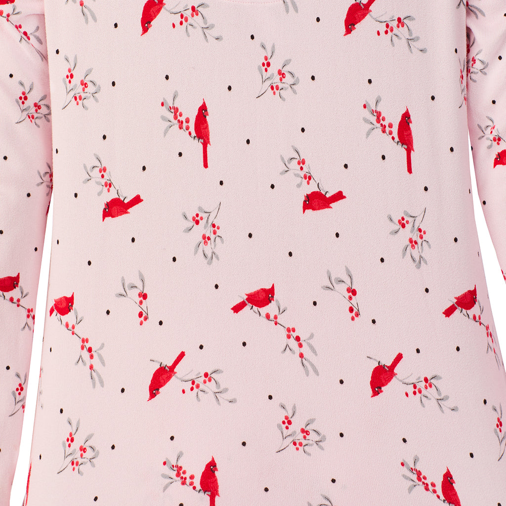 Pink Cardinal;Model is wearing size S. She is 5'8.5", Bust 32", Waist 25", Hips 36".@A lady wearing Brushed Sweater Knit Long Sleeve Top with Jogger 2-Pc Pajama Set