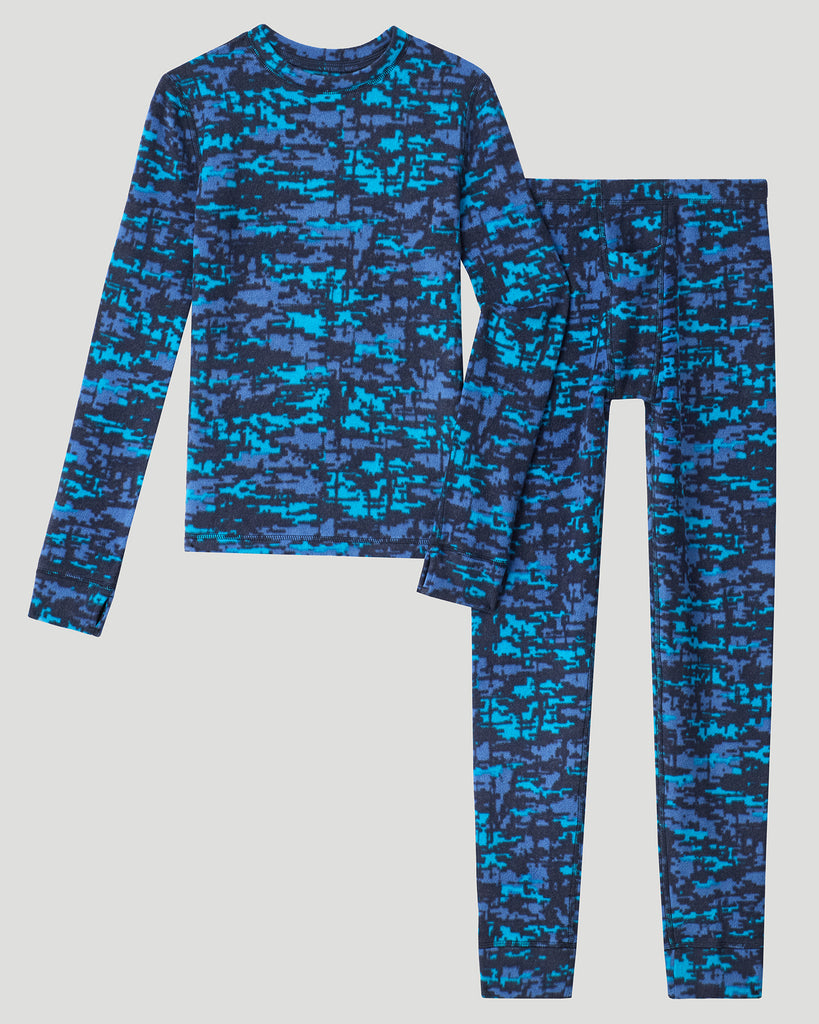A Digital Camo Boys Fleecewear With Stretch 2 pc. Long Sleeve Crew & Pant Set