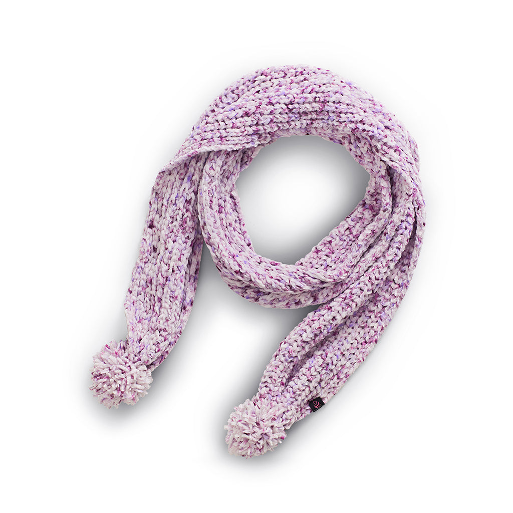 Purple Speckle;@Chenille Pom Scarf