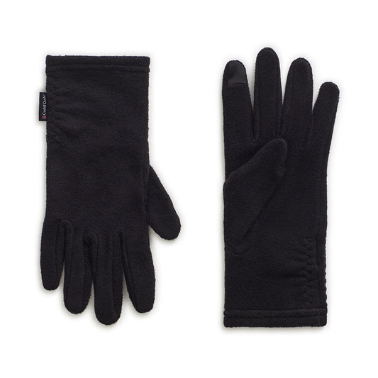 Black;@Fleece Side Ruched Glove