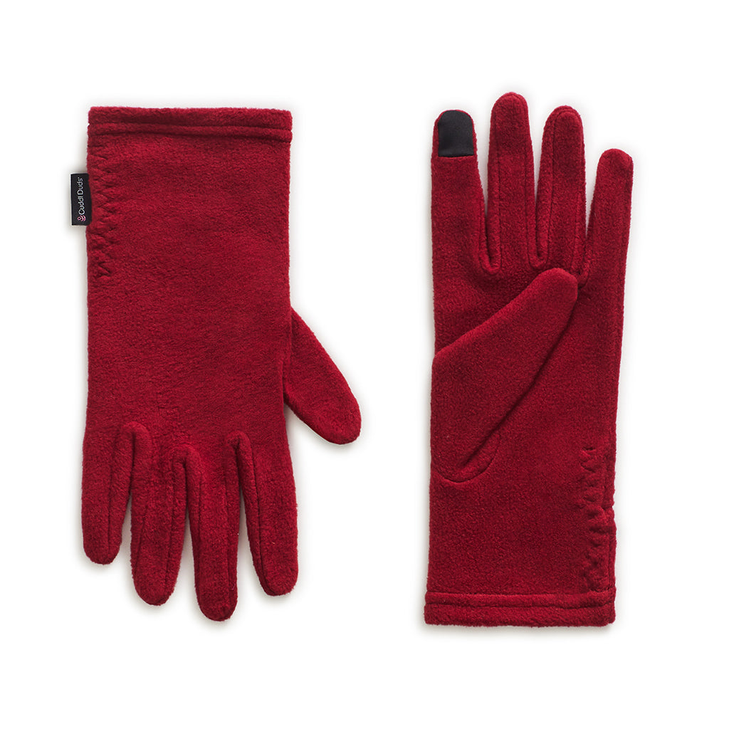 Rhubarb;@Fleece Side Ruched Glove