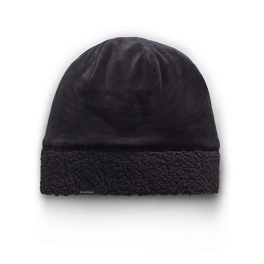 Double Plush Velour Hat with Sherpa Cuff