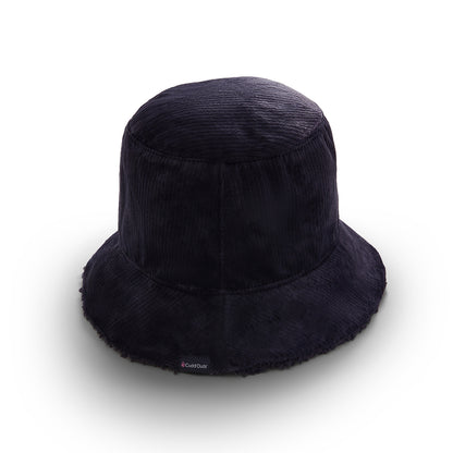 Black;@Velour Corduroy Reversible Bucket Hat