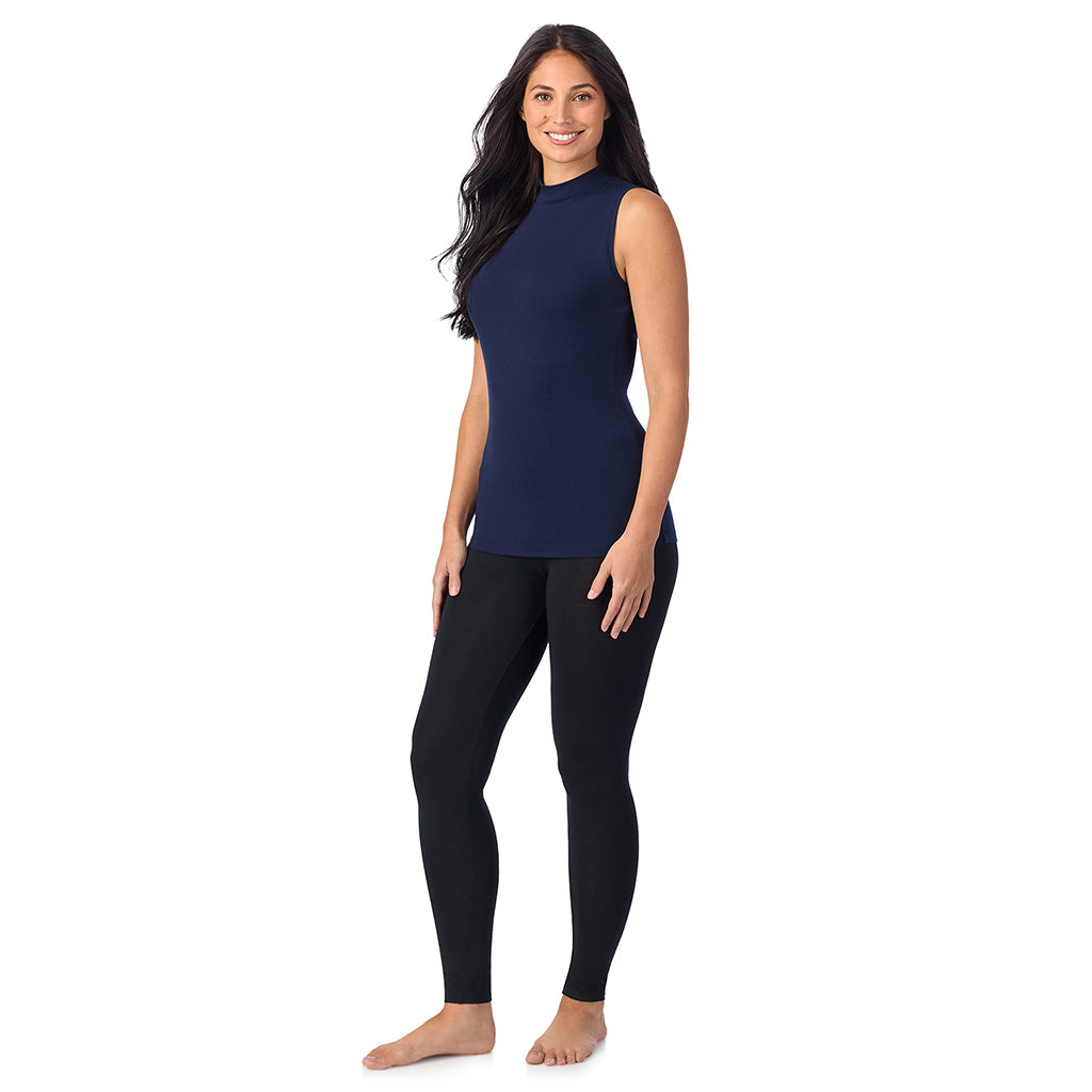 Navy Blazer;Model is wearing size S. She is 5’9”, Bust 34”, Waist 23”, Hips 35”. @A lady wearing Cotton-Blend Short Sleeve Notch Collar with Cropped Pant Pajama Set