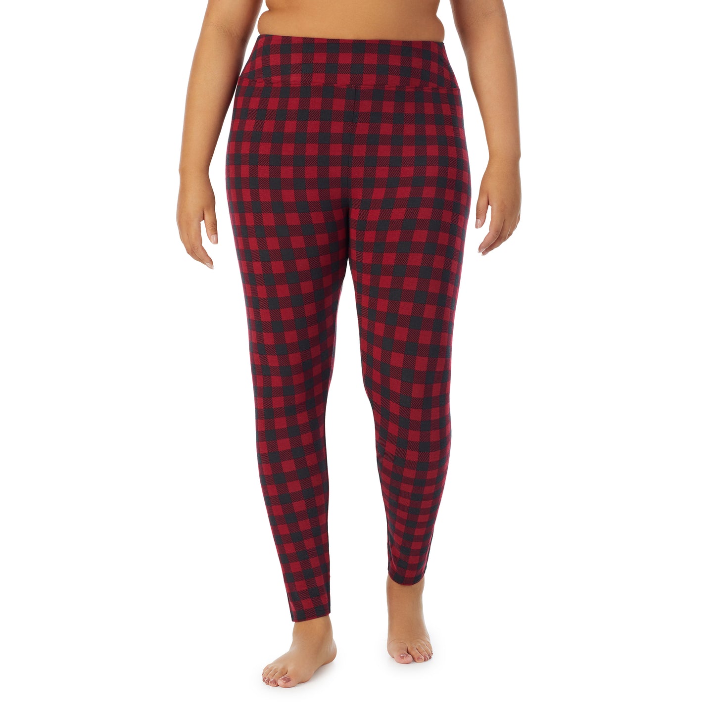 Red Buffalo; Model is wearing size 1X. She is 5'11", Bust 36", Waist 36.5", Hips 47.5". @A lady wearing a Red Buffalo high waist legging plus.