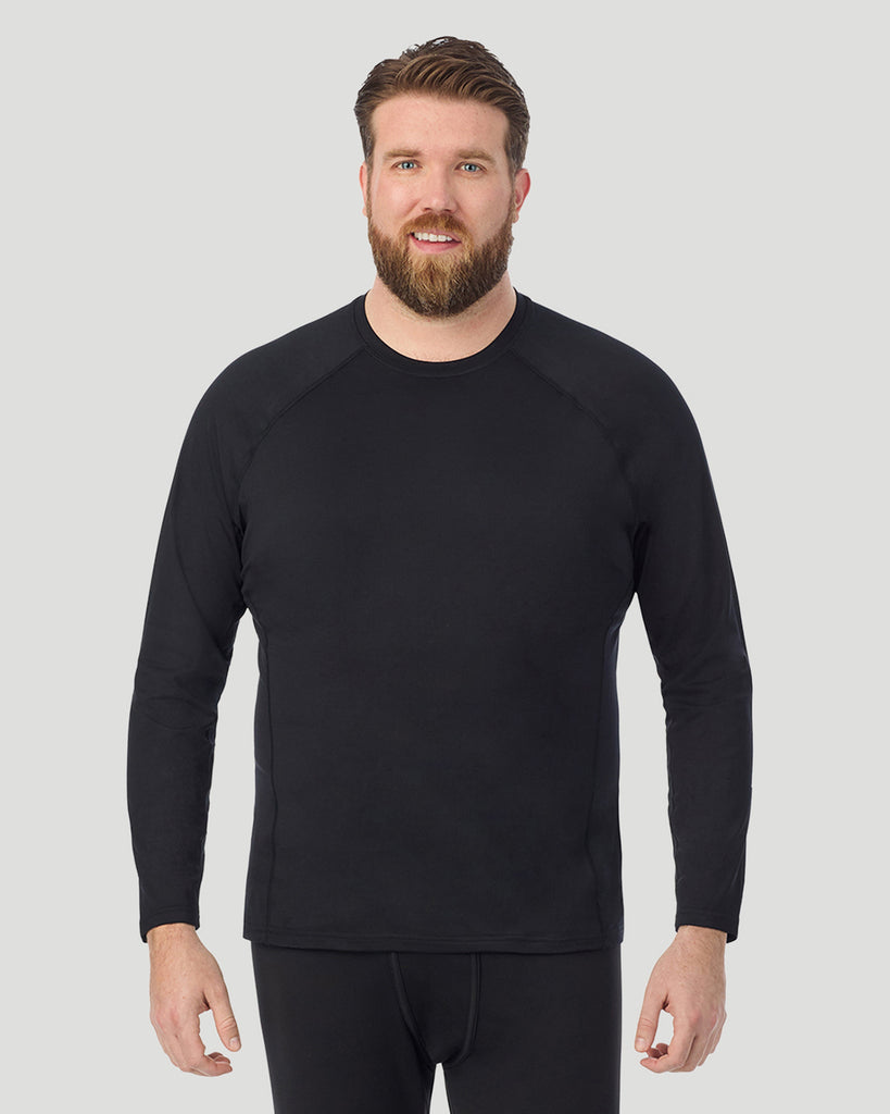 A man wearing Black ArctiCore Long Sleeve Crew Big & Tall in a front view pose
