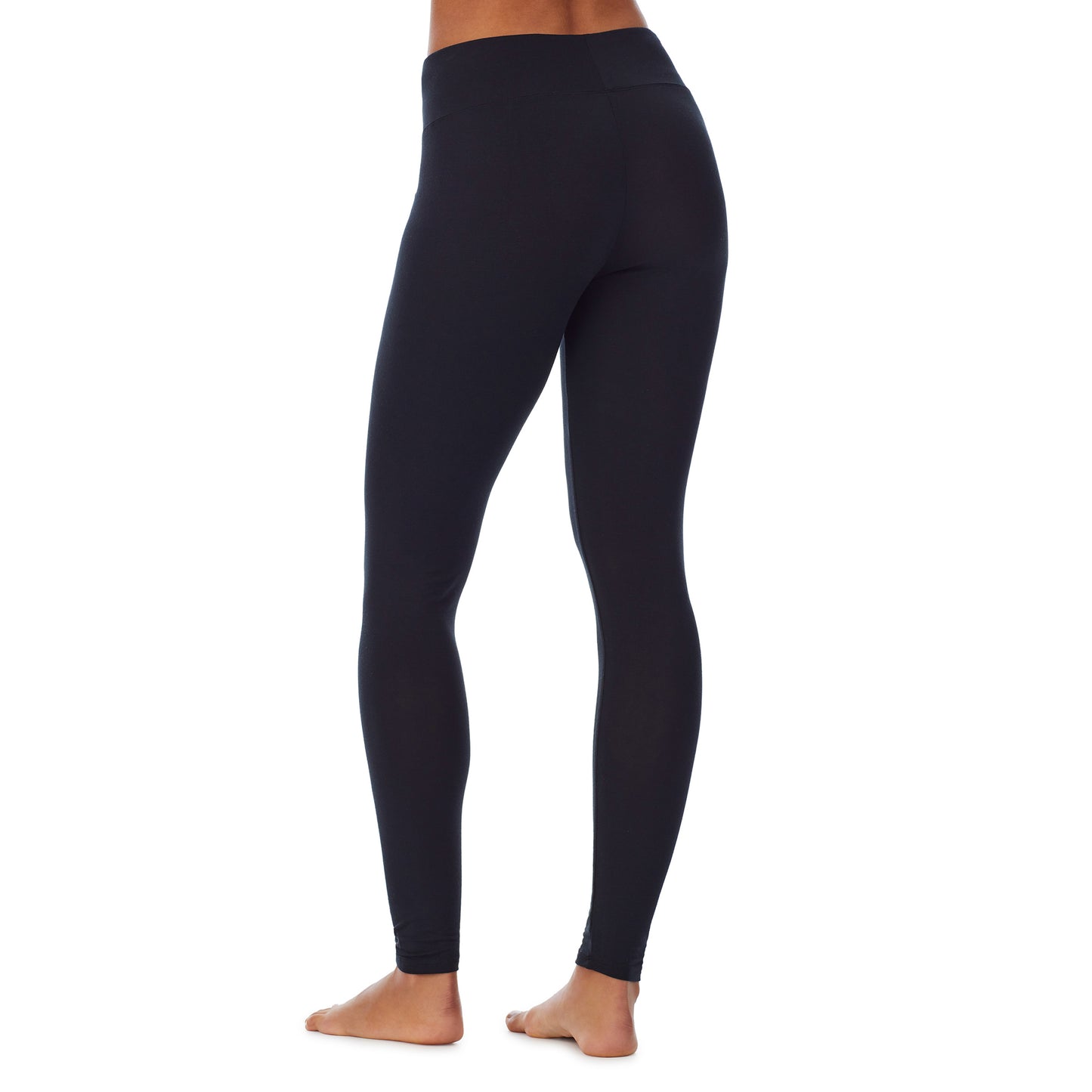 Black;Model is wearing size S. She is 5’9”, Bust 34”, Waist 23”, Hips 35”.@A lady wearing a black High Waist Leggings