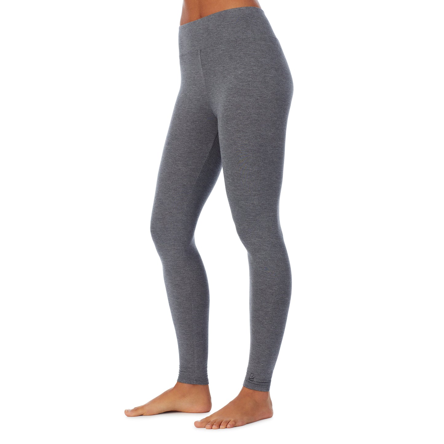 Charcoal Heather;Model is wearing size S. She is 5’9”, Bust 32”, Waist 25.5”, Hips 36”.@A lady wearing a Charcoal Heather High Waist Leggings