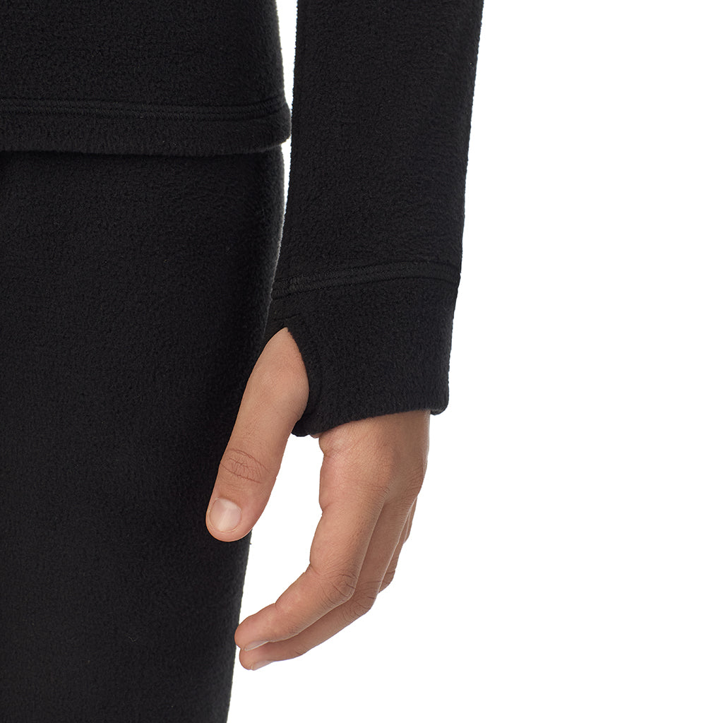 Black;@ A Black Boys Fleecewear With Stretch 2 pc. Long Sleeve Crew & Pant Set