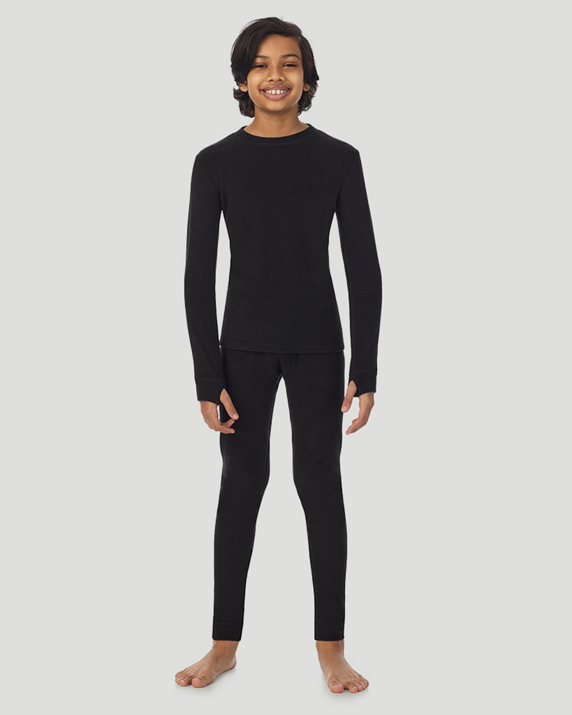 A Black Boys Fleecewear With Stretch 2 pc. Long Sleeve Crew & Pant Set