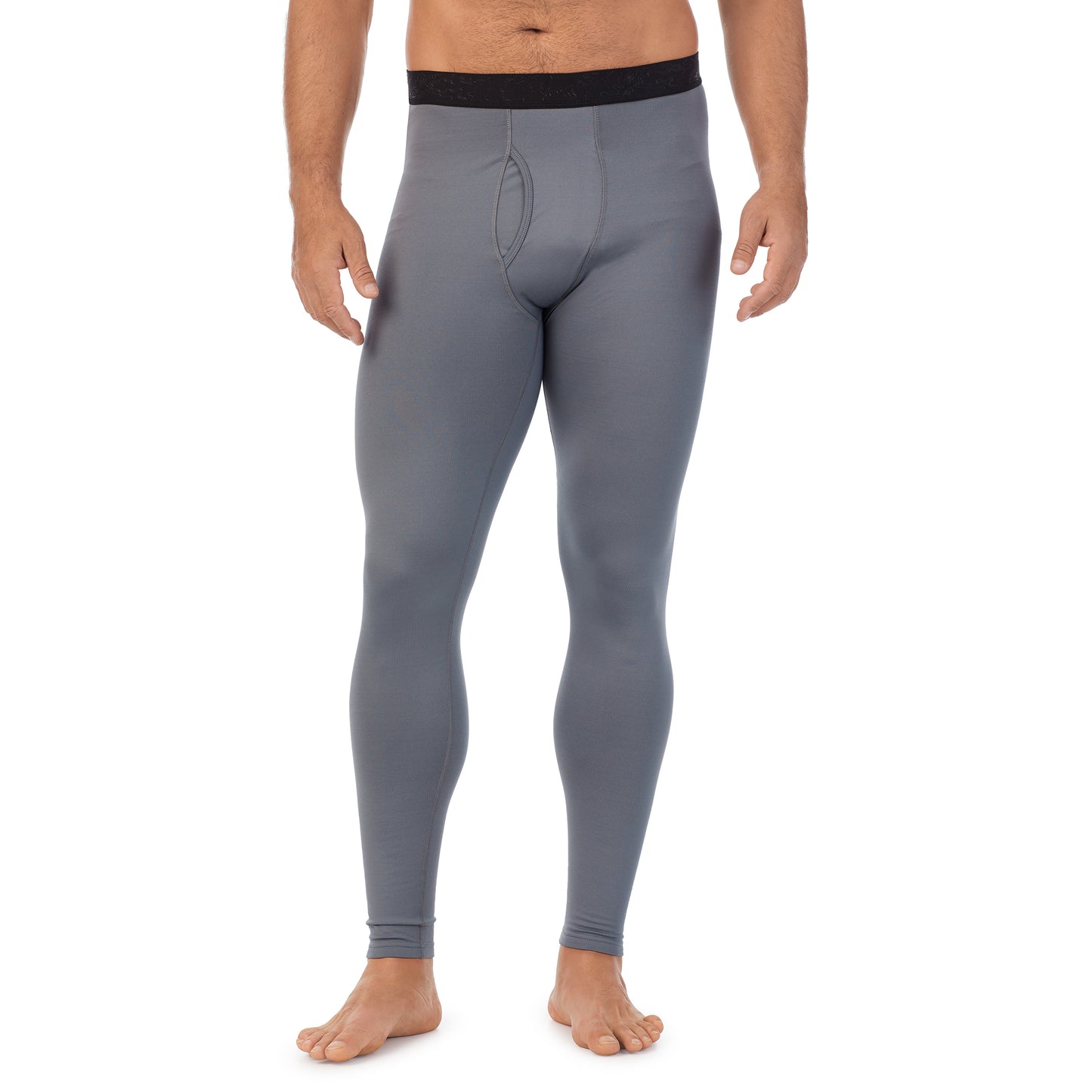 Nickel Grey;Model is wearing size M. He is 6'2", Waist 32", Inseam 34".@A man wearing nickel grey arcticore pant.