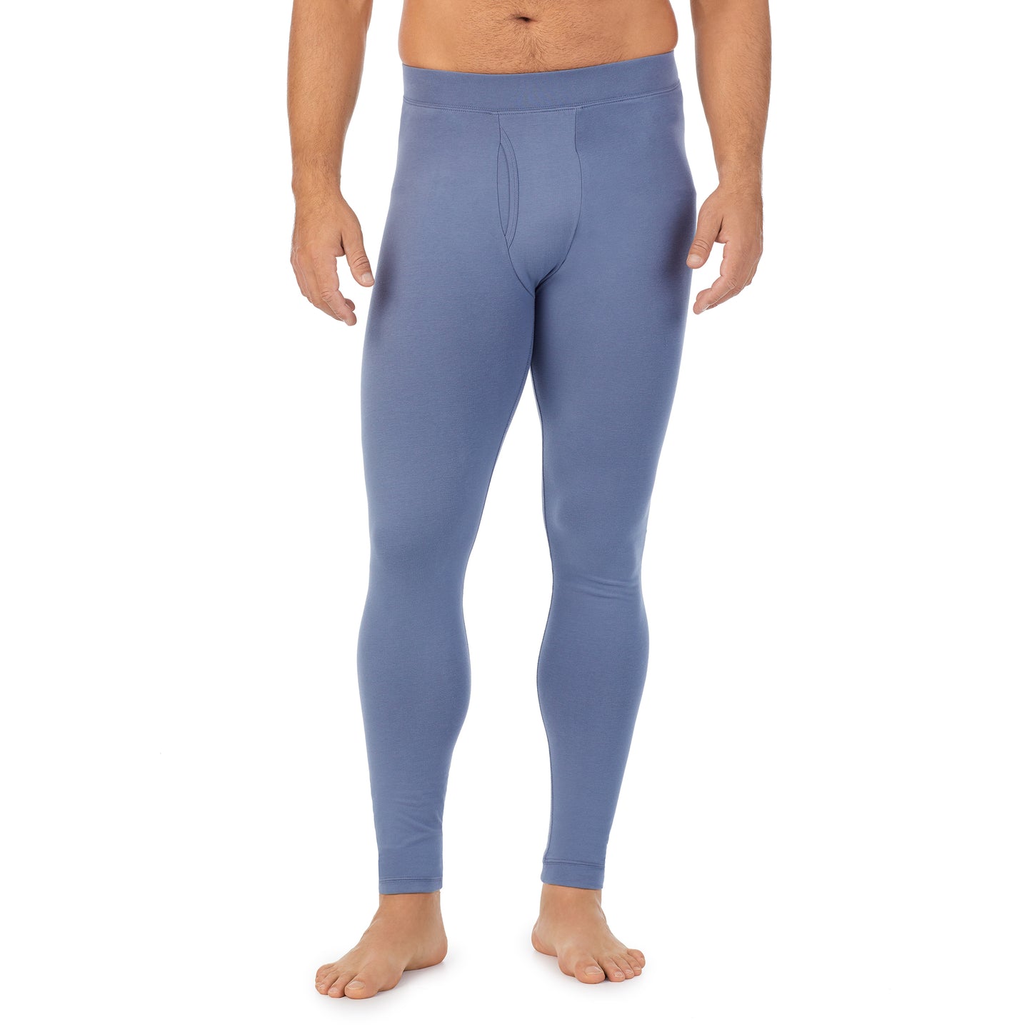 Light Denim; Model is wearing size M. He is 6'2", Waist 32", Inseam 34". @A man wearing a Light Denim cottonwear pant