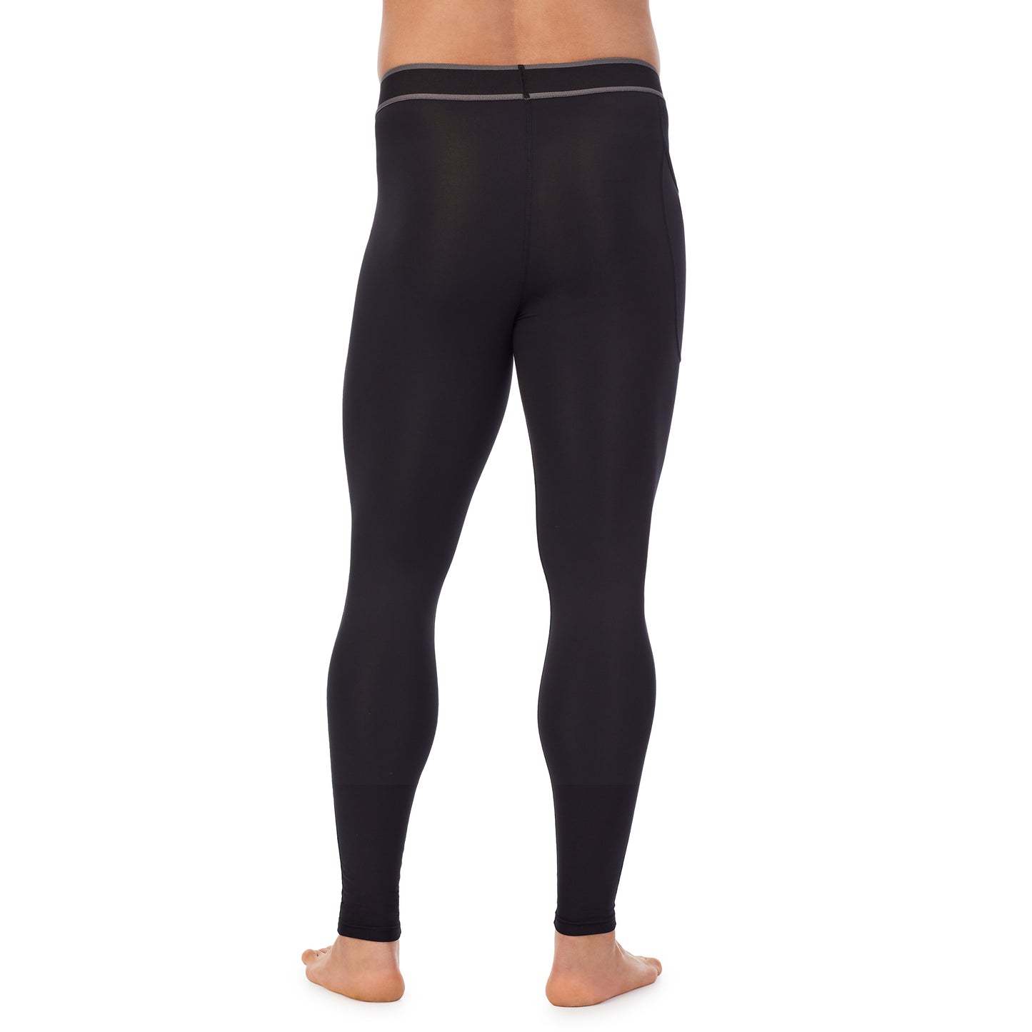 Black;Model is wearing size M. He is 6'2", Waist 32", Inseam 34".@A man wearing black lite compression pant.