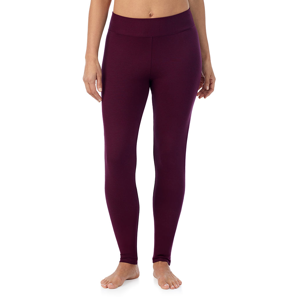 Dark Purple Heather;Model is wearing size S. She is 5'8", Bust 34", Waist 24.5", Hips 35". @ A Lady is wearing Ultra Cozy Legging