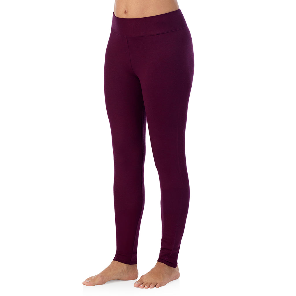 Dark Purple Heather;Model is wearing size S. She is 5'8", Bust 34", Waist 24.5", Hips 35". @ A Lady is wearing Ultra Cozy Legging