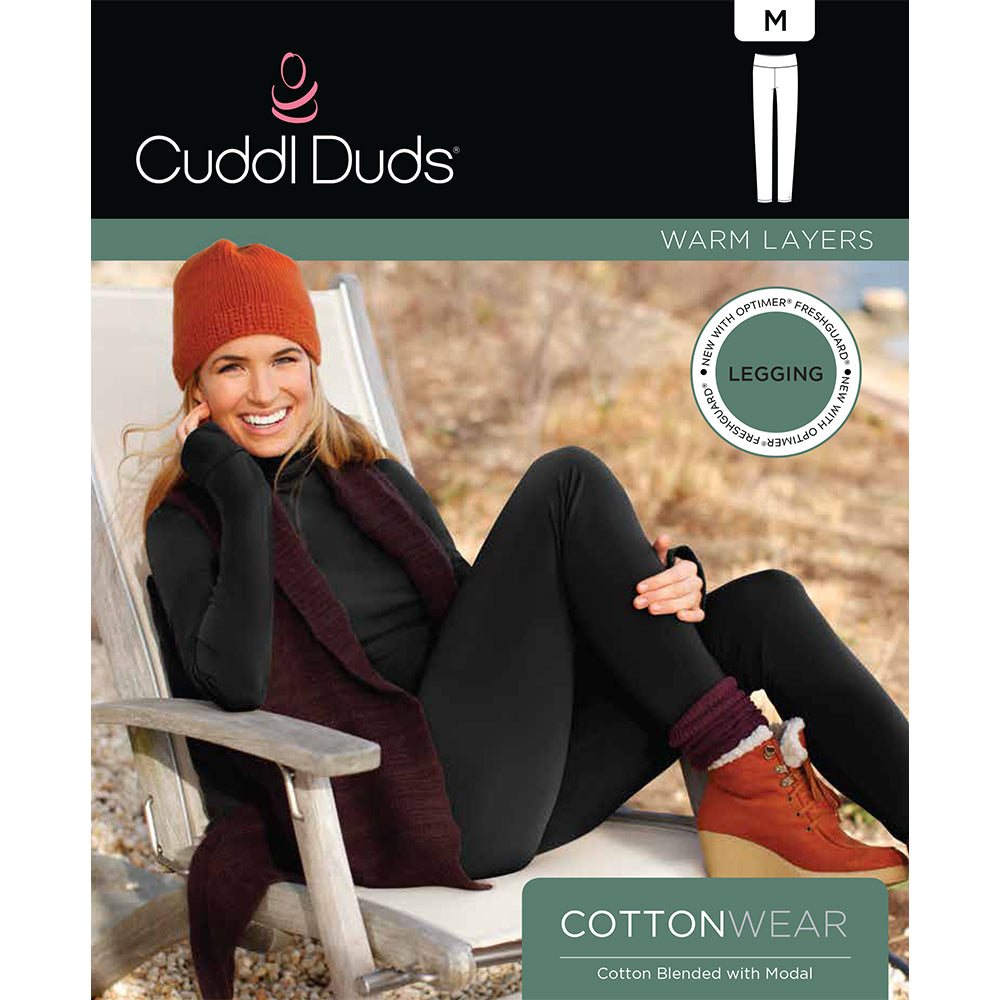 A lady wearing black cottonwear legging