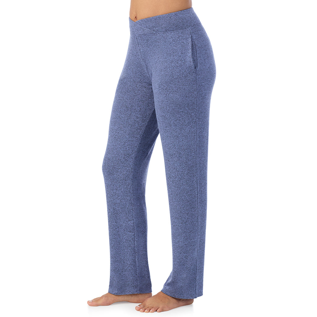 Marled Velvet Blue; Model is wearing size S. She is 5'8", Bust 34", Waist 24.5", Hips 35". @A lady wearing a Marled Velvet Blue lounge pant.