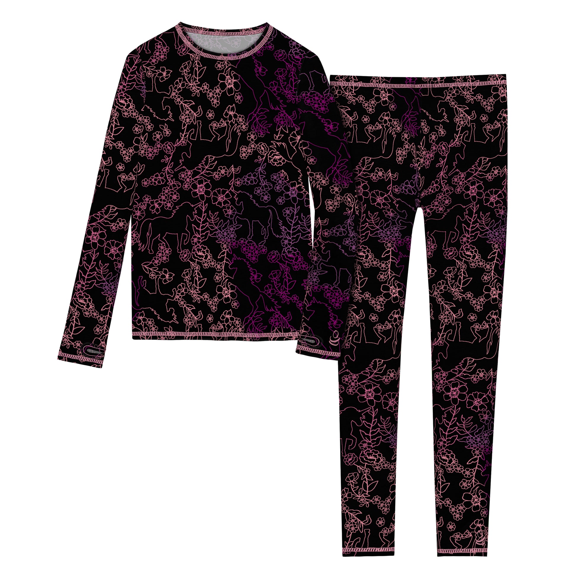 Girls Comfortech Stretch Poly 2 pc. Long Sleeve Crew & Pant Set