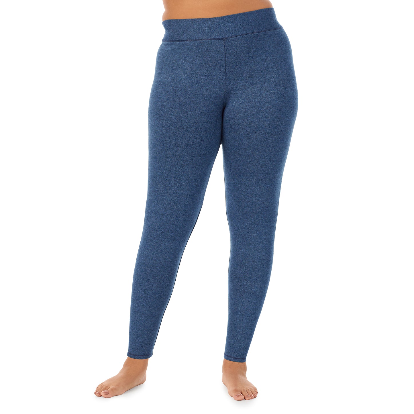 Ultramarine Heather;Model is wearing size 1X. She is 5’11”, Bust 36”, Waist 36.5”, Hips 47.5”.@A lady wearing Ultra Cozy Legging PLUS