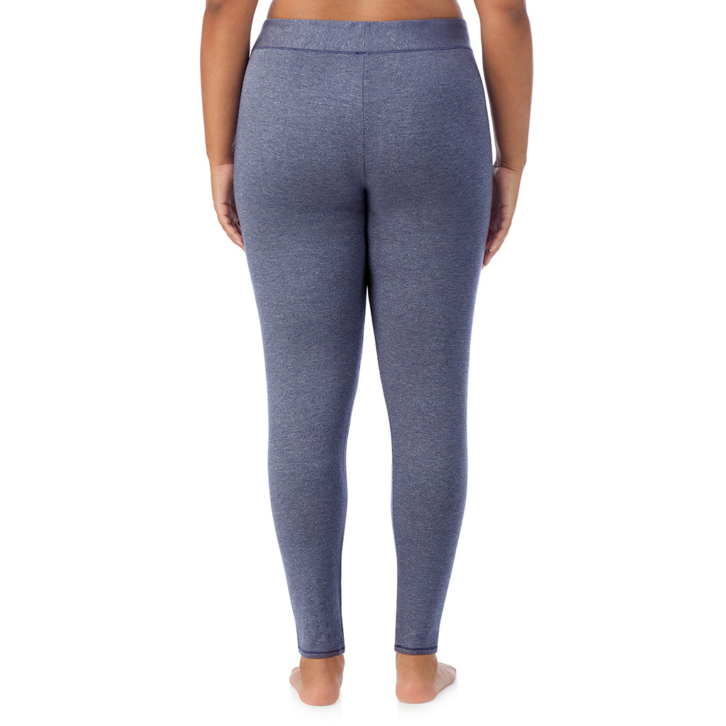 Twilight Blue Heather;Model is wearing size 1X. She is 5'11", Bust 36", Waist 36.5", Hips 47.5".@A lady wearing Ultra Cozy Legging PLUS