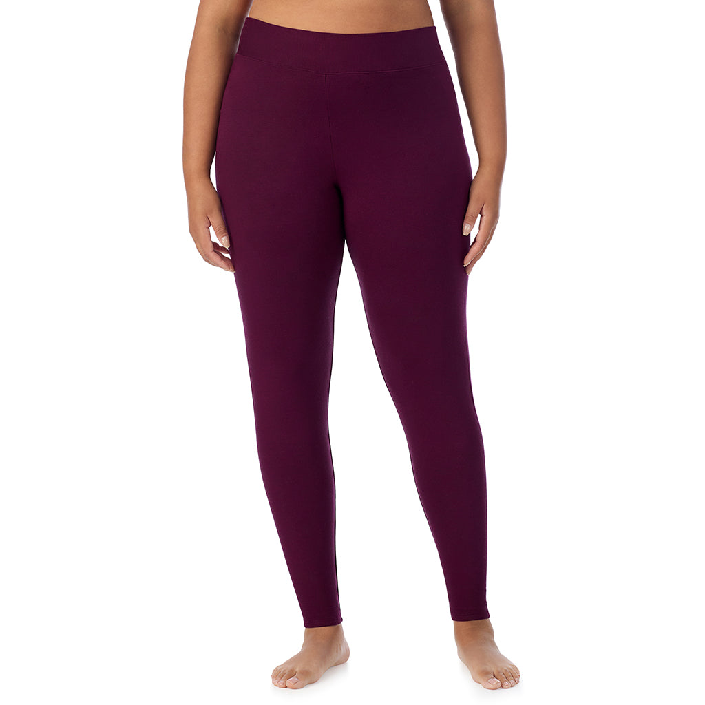Dark Purple Heather;Model is wearing size 1X. She is 5'11", Bust 36", Waist 36.5", Hips 47.5".@A lady wearing Ultra Cozy Legging PLUS