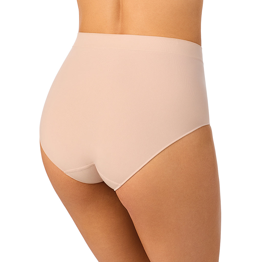 Rose Dust/Rose Dust/Black;Model is wearing size S. She is 5'8", Bust 34", Waist 25", Hips 36". @A Soft Seamless Full Brief Panty 3-Pack