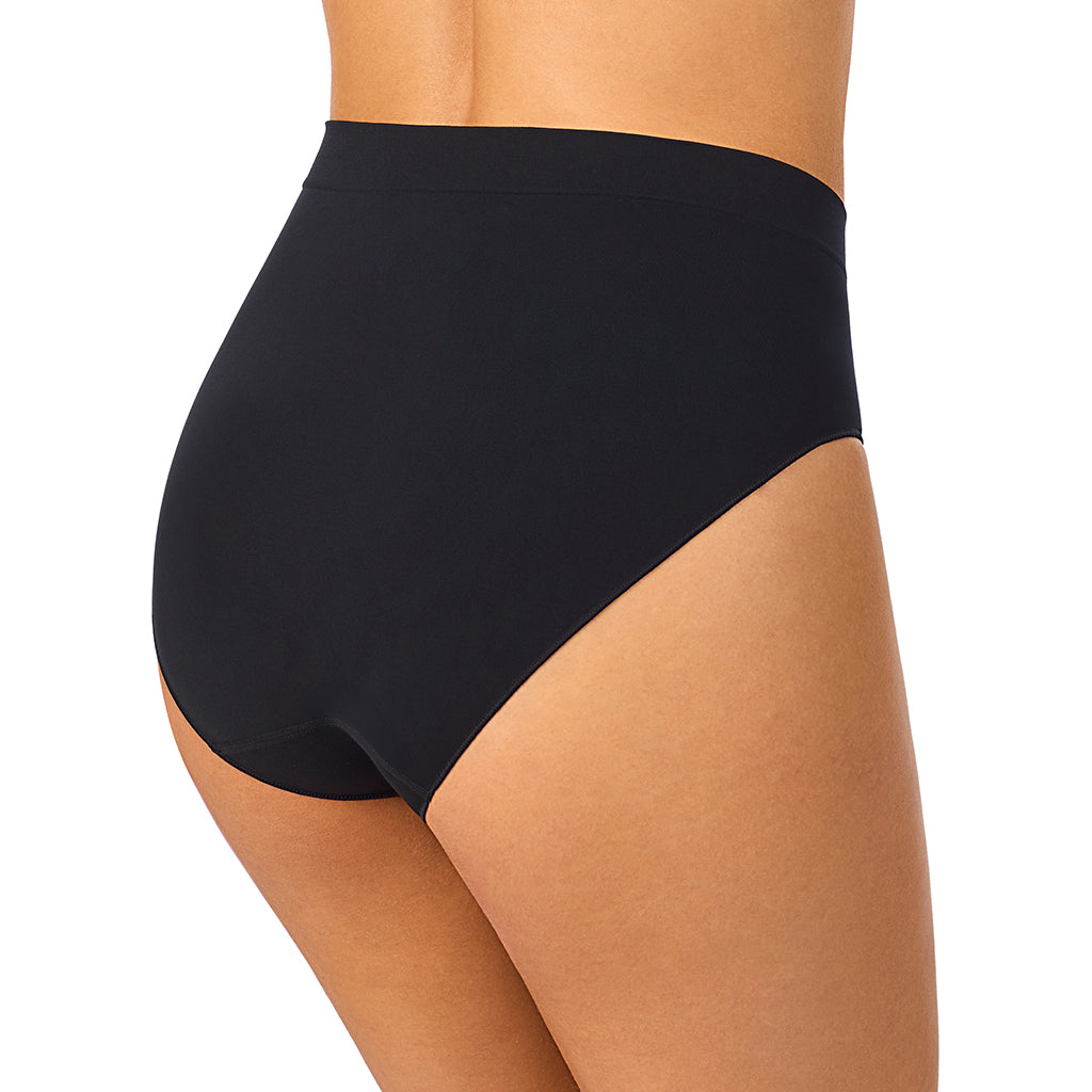Black/Black/Black;Model is wearing size S. She is 5'8", Bust 34", Waist 25", Hips 36". @A Soft Seamless High-Cut Brief Panty 3-Pack