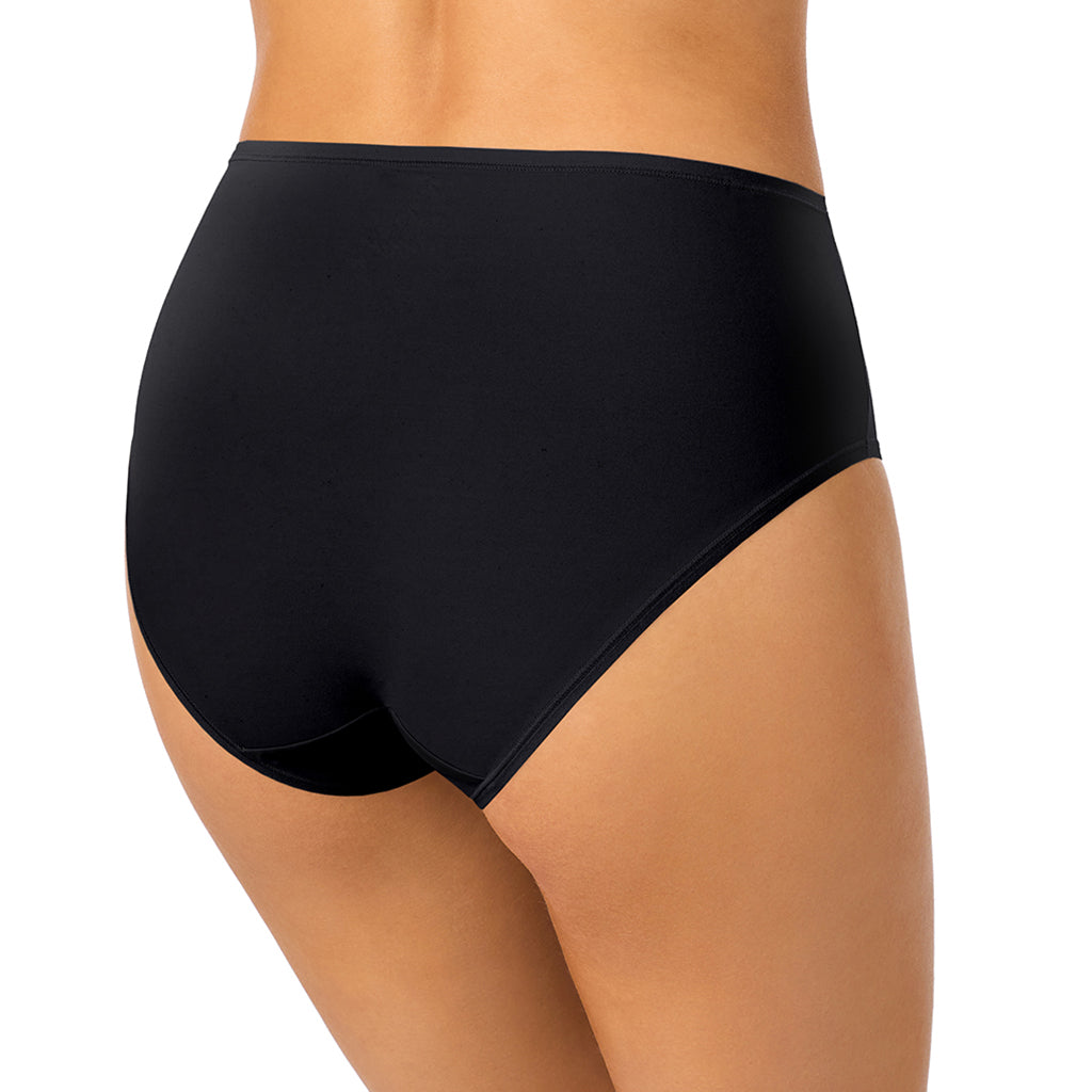 Black/Black/Black;Model is wearing size S. She is 5'8", Bust 34", Waist 25", Hips 36". @A lady wearing Brushed Microfiber Hipster Panty 3-Pack