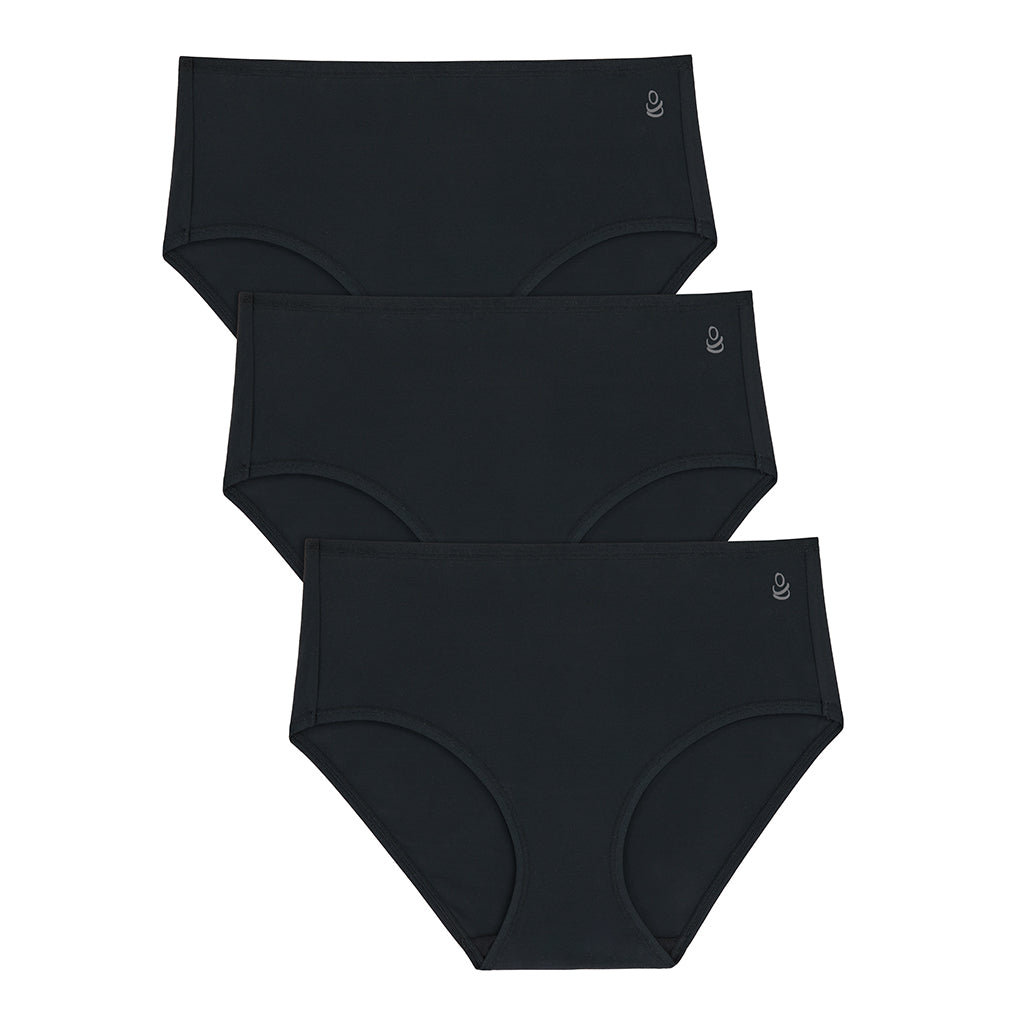 Black/Black/Black;Model is wearing size S. She is 5'8", Bust 34", Waist 25", Hips 36". @A Brushed Microfiber Hipster Panty 3-Pack