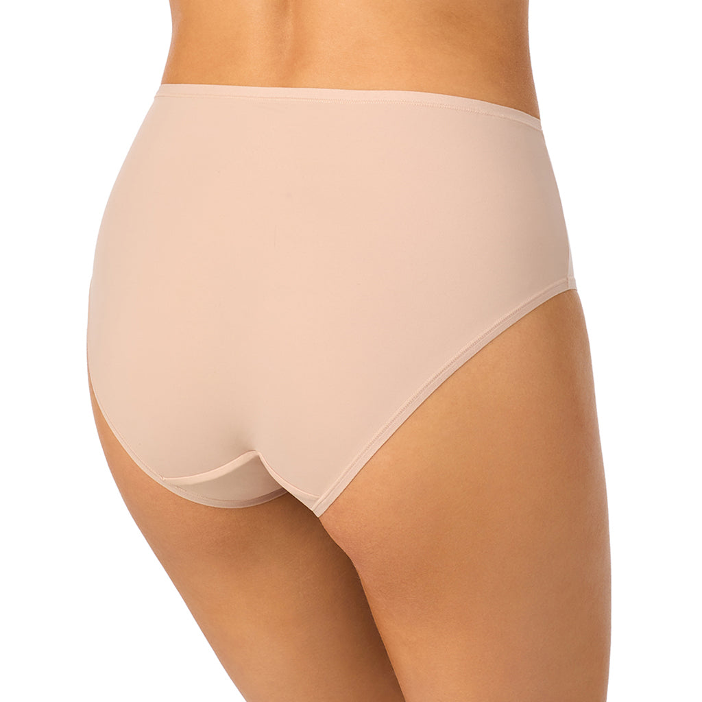Rose Dust/Rose Dust/Black;Model is wearing size S. She is 5'8", Bust 34", Waist 25", Hips 36". @A lady wearing Brushed Microfiber Hipster Panty 3-Pack